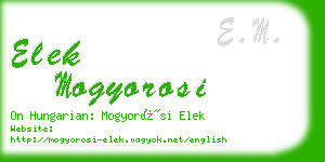 elek mogyorosi business card